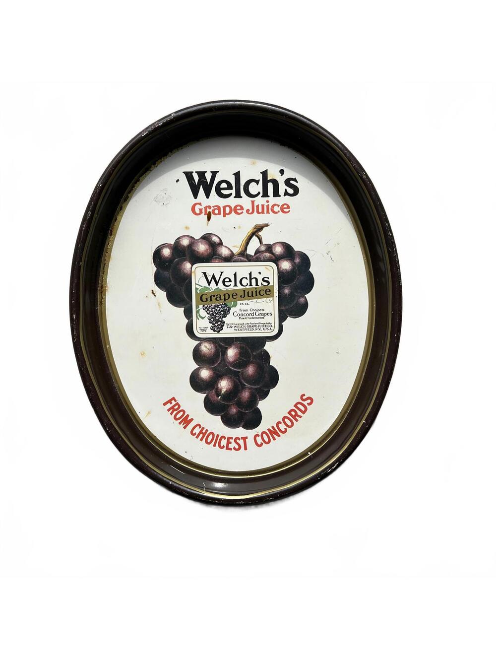 Welch's Grape Juice Oval Metal Serving Tray